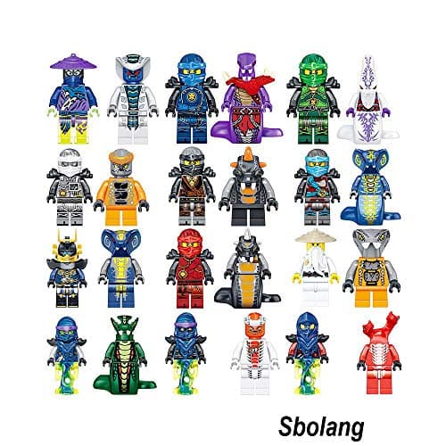 Sbolang Ninjago Mini Figures Kai Jay Sensei Wu Master Building Blocks Toys Set (24pcs)