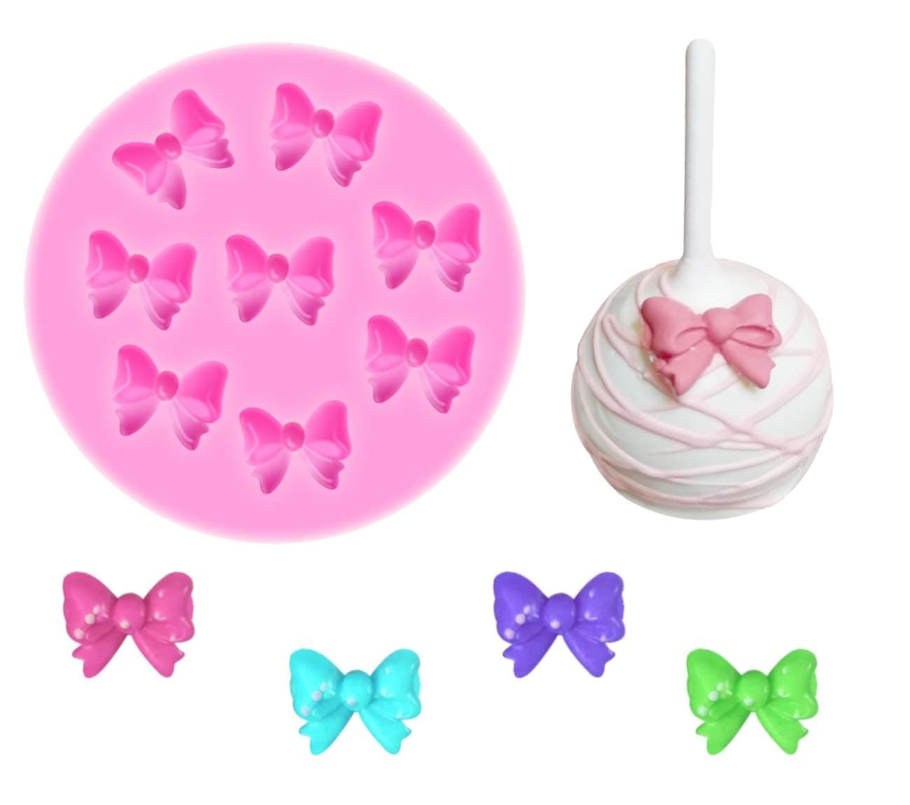Yunko W0770 8 Mini Bows Silicone Mould Fondant Sugar Bow Craft Molds DIY Cake Decorating