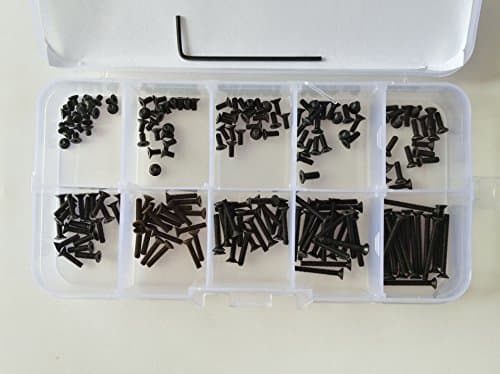 201PCS M2 allen countersunk screws flat head hex socket bolts inner hexagon screw 3mm-20mm length bolt with one screwdriver Assortment Kits