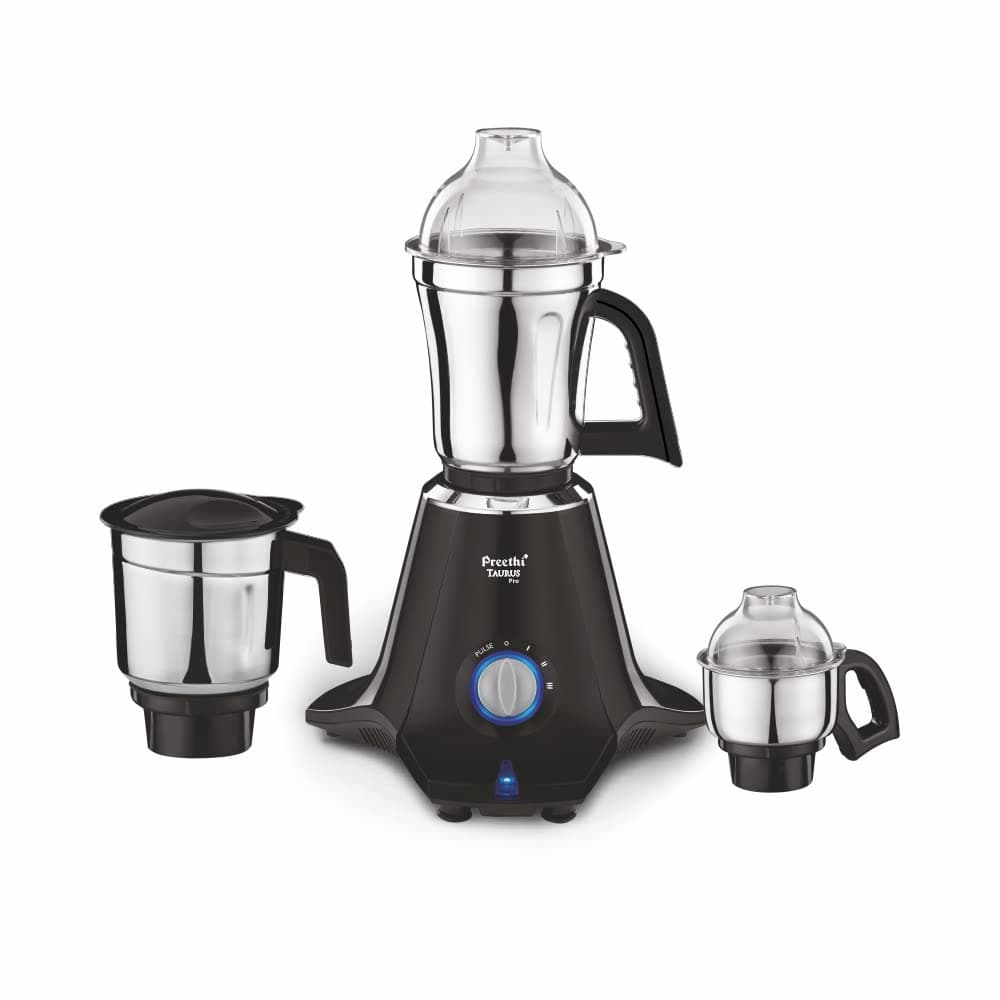 Preethi Taurus Pro MG-256 | 1000 Watt Mixer Grinder | 3 Jars | Black | 2-Year Warranty | Lifelong Free Service
