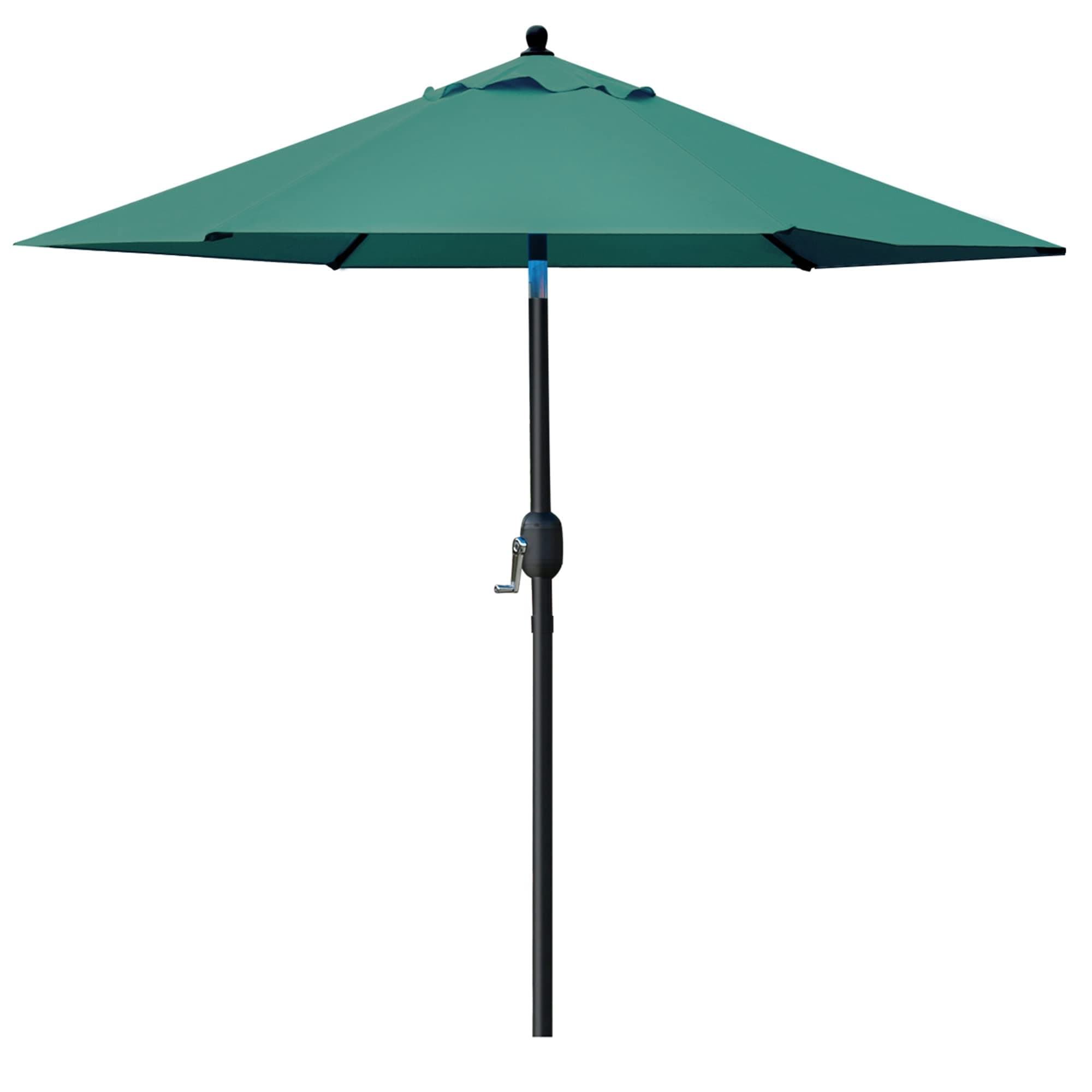 7.5' Patio Umbrella Outdoor Table Market Umbrella with Push Button Tilt/Crank, 6 Ribs (Dark Green)