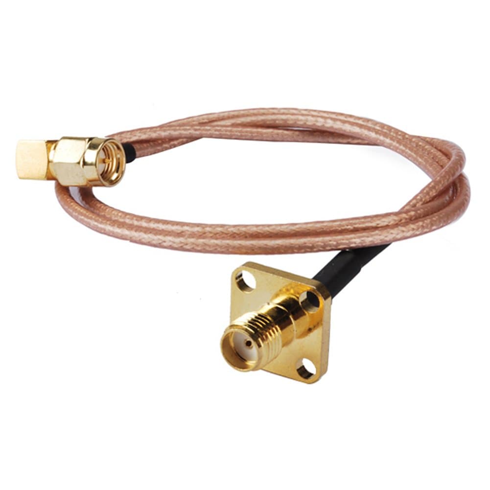 PC-CASE Coaxial Cable Rf SMA Female Panel Mount to SMA Male Right Angle Connector Rg316 1ft for Wireless Antenna