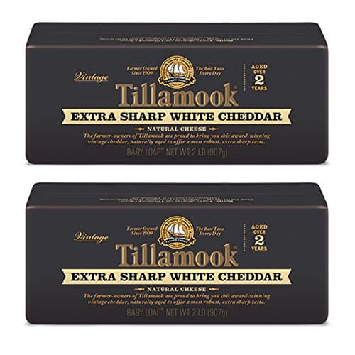 Pack of 2 Tillamook Vintage Extra Sharp White Cheddar Cheese 2 Lb Baby Loaves