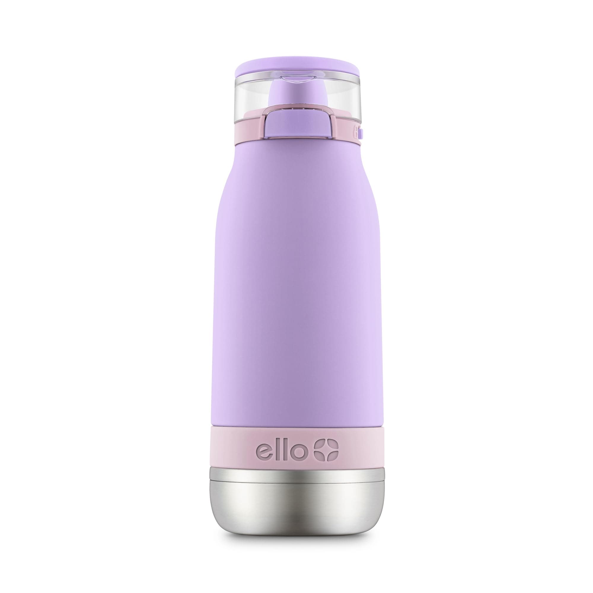 Ello Emma 14oz Vacuum Insulated Stainless Steel Kids Water Bottle with Straw and Built-in Carrying Handle and Leak-Proof Locking Lid for School Backpack, Lunchbox and Outdoor Sports