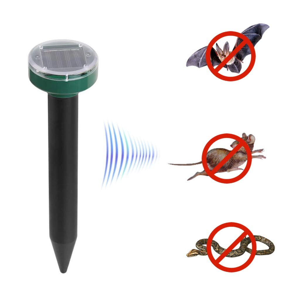 Morelian Solar Mole Repellent Sonic Deterrent Repeller Snake Rodent Gopher Chaser Pest Control for Lawn Garden Yard Home