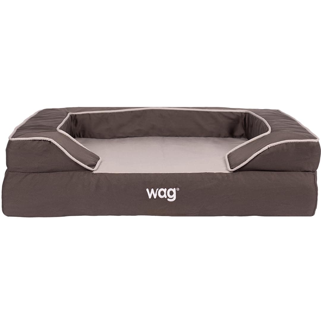 SealyLux Pet Dog Bed | Quad Layer Technology with Memory Foam, Orthopedic Foam, and Cooling Energy Gel. Machine Washable Cover. Small, Modern Gray