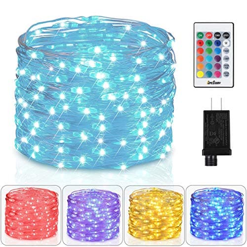 Homestarry Fairy Lights Plug in Multi Color Change Remote String Lights Fairy Lights with Timer, 33 ft 100 LEDs Firefly Twinkle Lights for Indoor, Bedroom, Party, Wedding, Christmas Decor, 16 Color