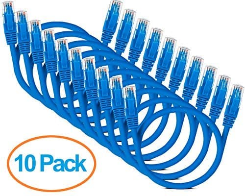 Aurum Cables Cat6 Snagless Network Ethernet Patch Cable - 3 Feet - 10 Pack - Blue