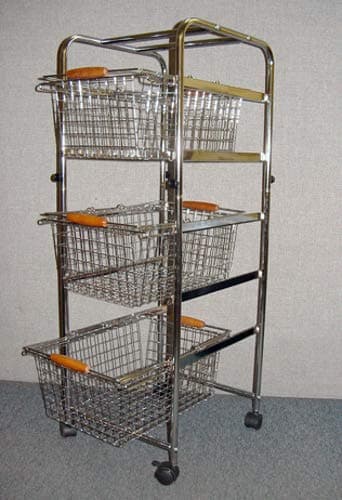 Storage Basket Cart New 3 Tier Wire Rolling with Swivel and Locking casters