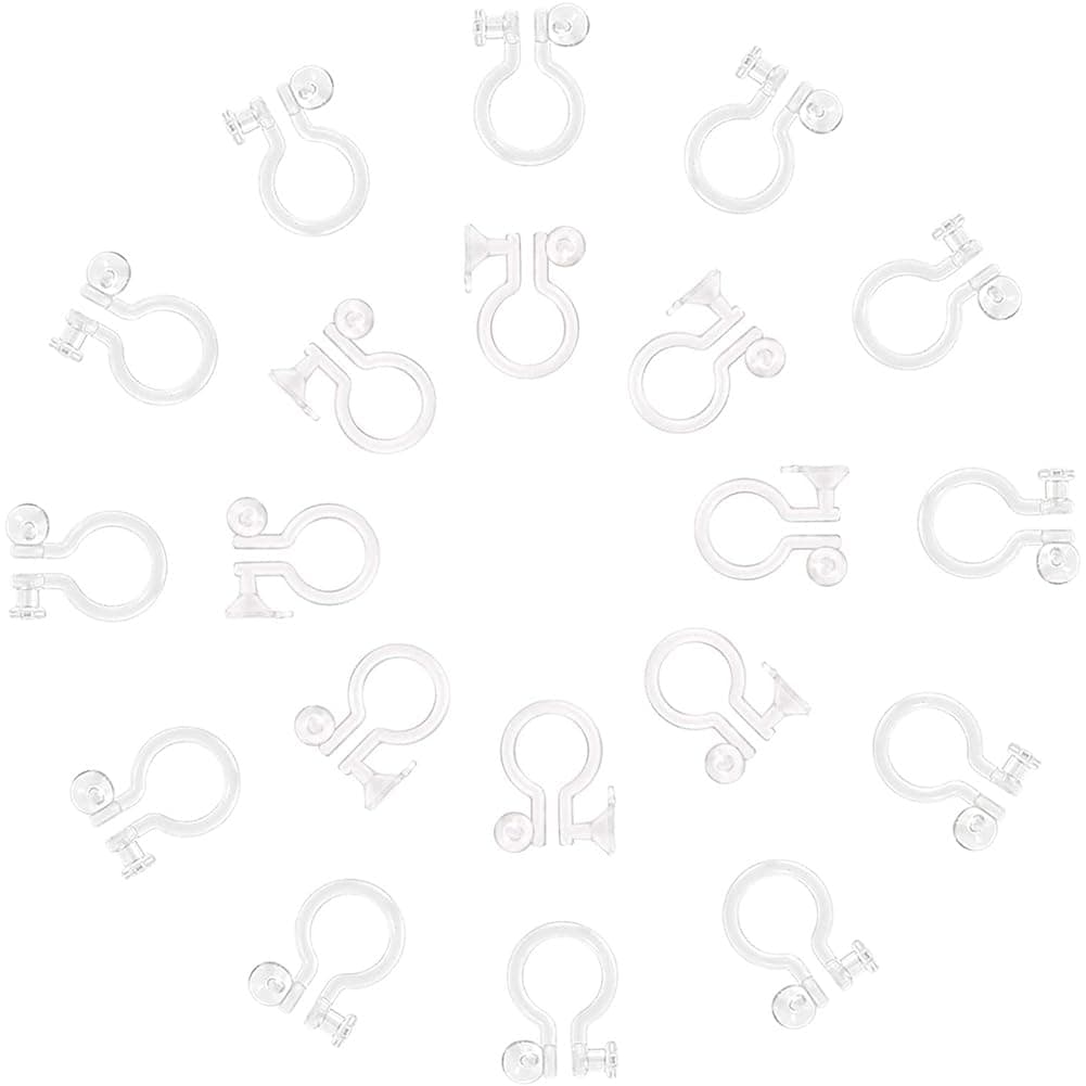 arricraft 100 Pcs 2 Sizes Clear Plastic Clip-on Earring Converter Component for Non Pierced Ears(2 Styles)