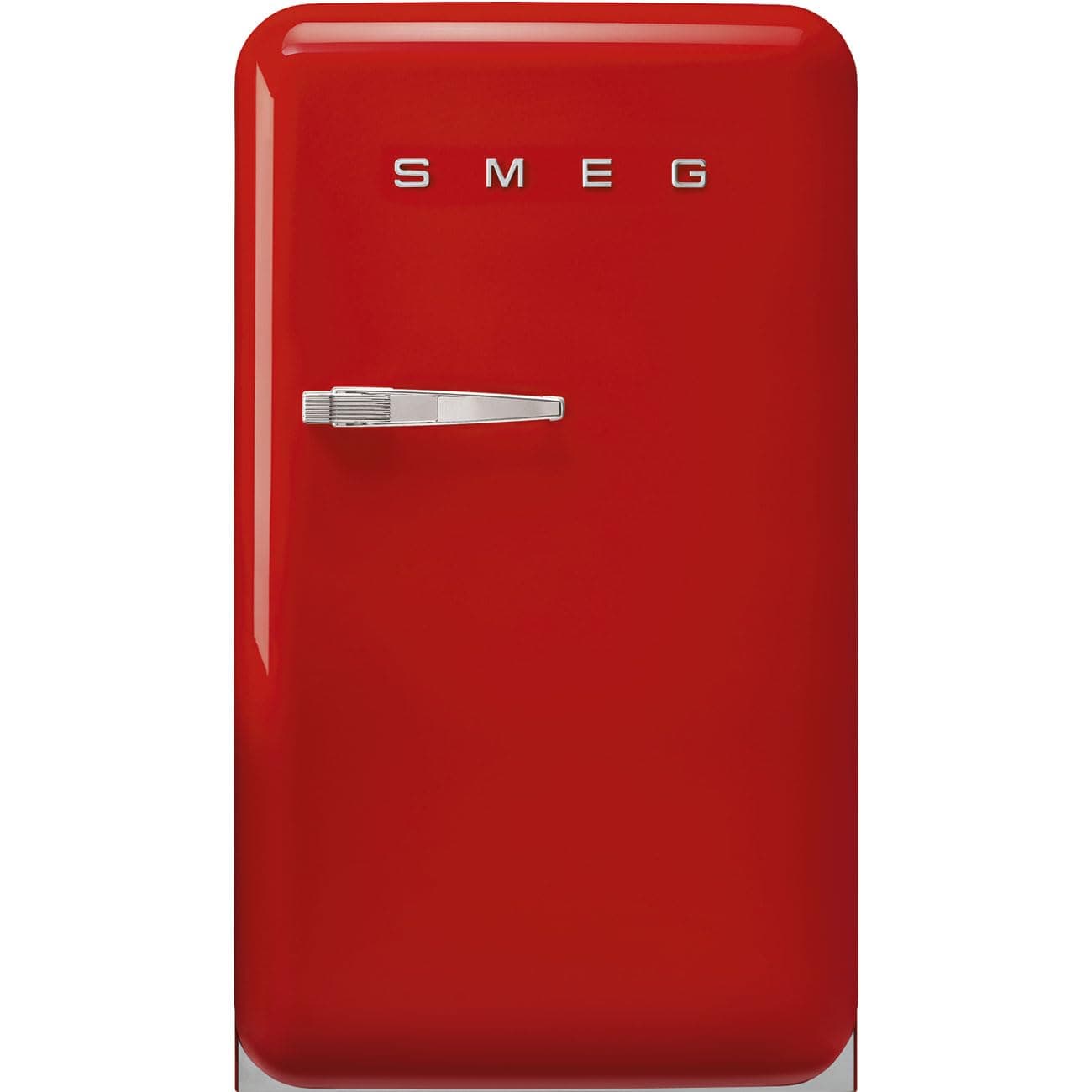 FAB10 50's Retro Style Aesthetic Refrigerator with 4.48 Cu Total Capacity, 2 Glass Shelves, LED Internal Light, 22-Inches, Red Right Hand Hinge. FAB10URRD3 Made In Italy