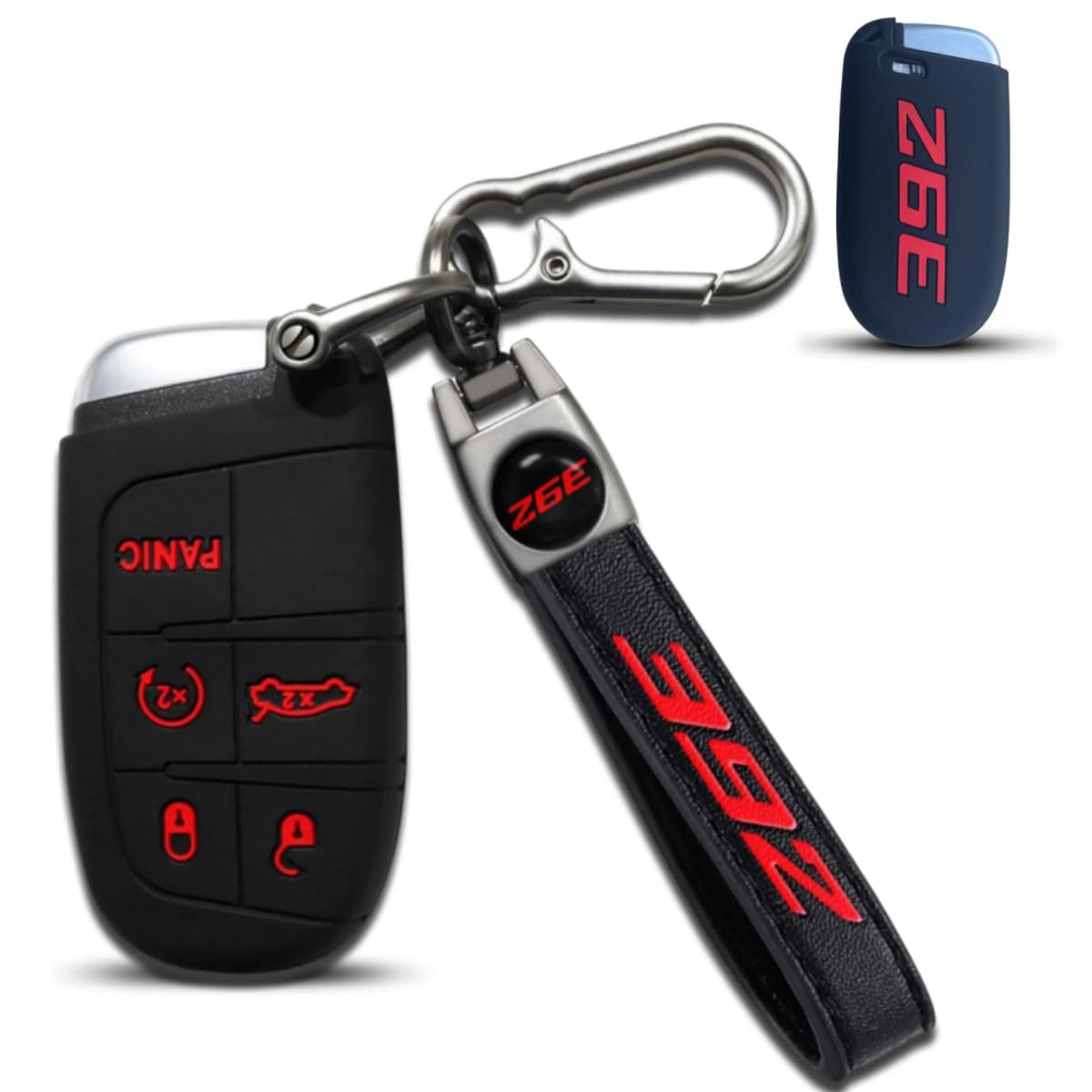 for Dodge Keychain with Soft Silicone Protection Key Case for Dodge RAM Durango 392 Challenger