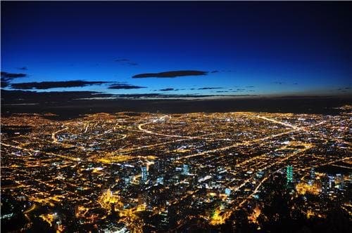 ConversationPrints Bogota Skyline at Night Glossy Poster Picture Photo Colombia chia Moorland
