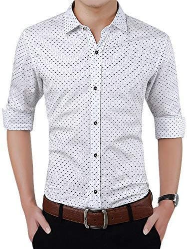 Super Weston Regular Fit Formal Wear 100% Cortton Print Polka Dotted Shirt for Men (Multicolor)