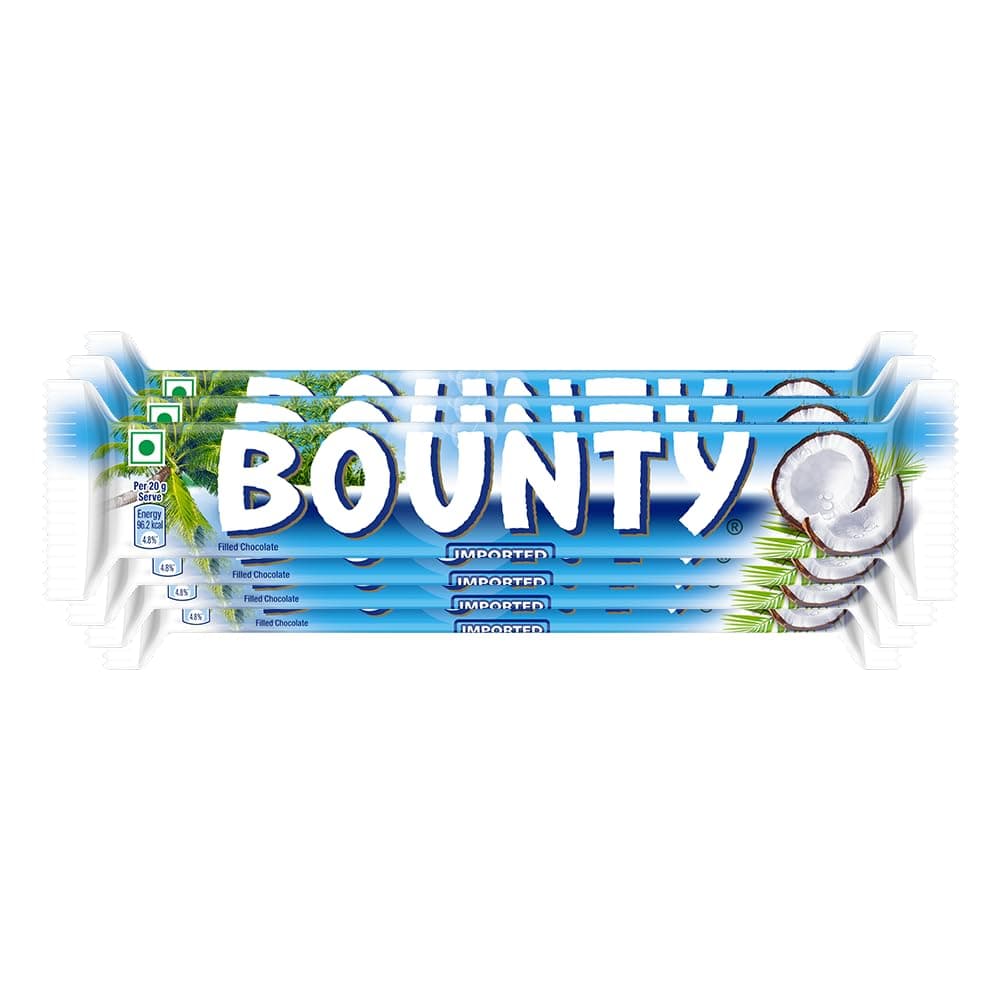 - Bounty Coconut Chocolate Bar | Coconut Filled Chocolate | Soft & Tender in the Centre | Premium Chocolate for Sharing and Gifting | 50 g | Pack of 6