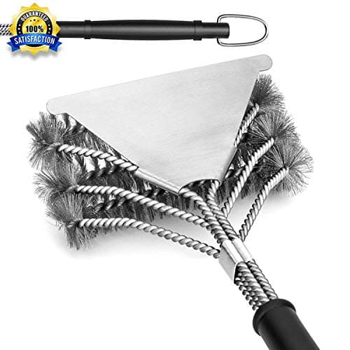 Grill Brush and Scraper , YEYE 3 in 1 Bristles BBQ Brush for Grill, Safe 18'' Stainless Steel Wire Bristles Brush Grill Cleaning Brush Barbecue Cleaning Tool for Weber Gas/Charcoal Grilling Grates