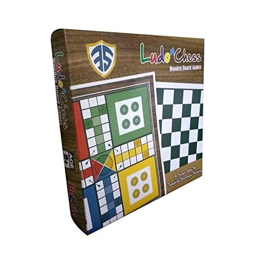 Gtoons Wooden Classic Chess and Ludo Board Games for Recommended Ages 2-8 Years Kids/Baby (Multicolor)