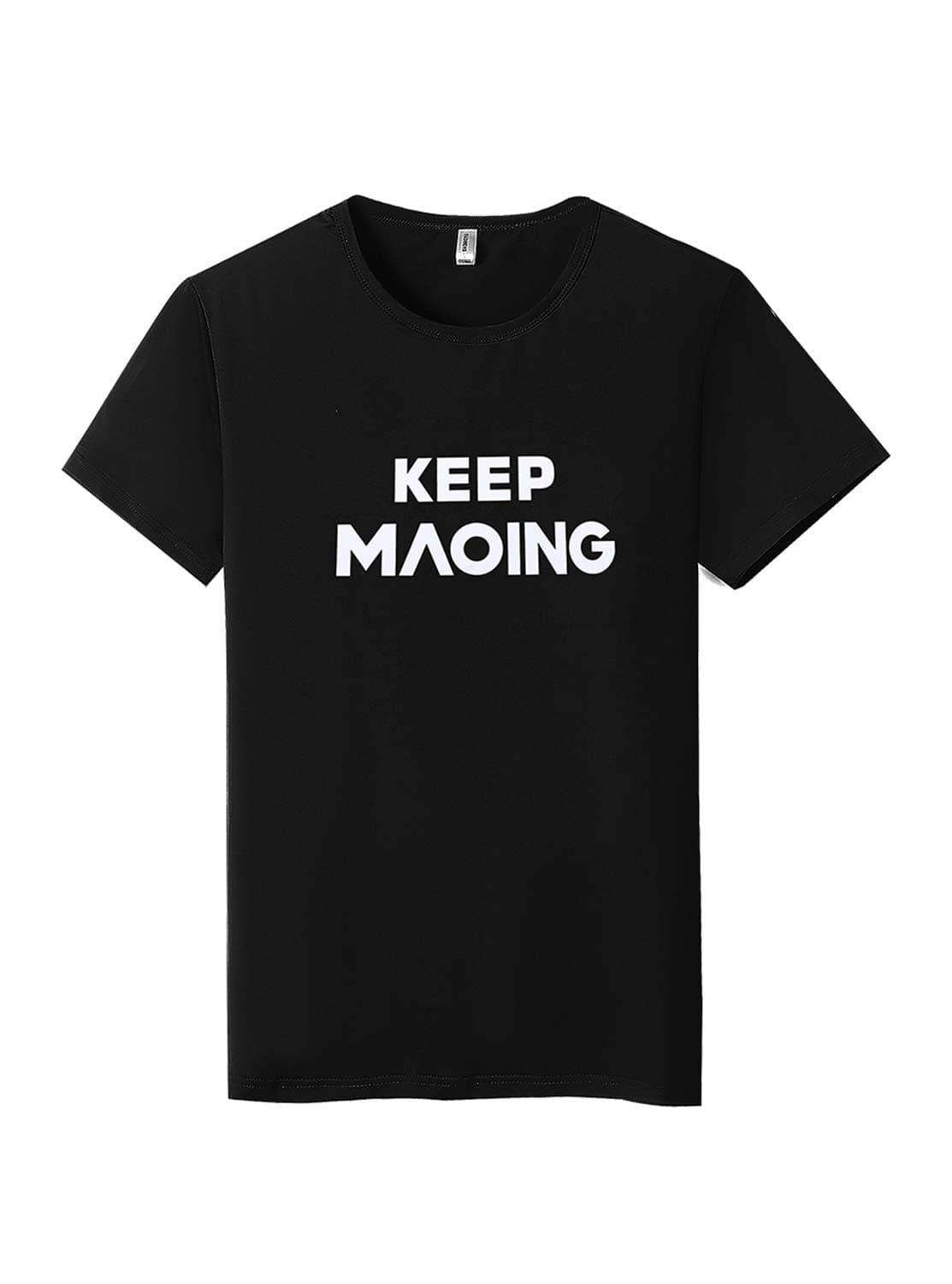 Mens Dri-Fit Short Sleeve Crewneck Funny Graphic Positive Novelty T-Shirt Keep Moving Black M