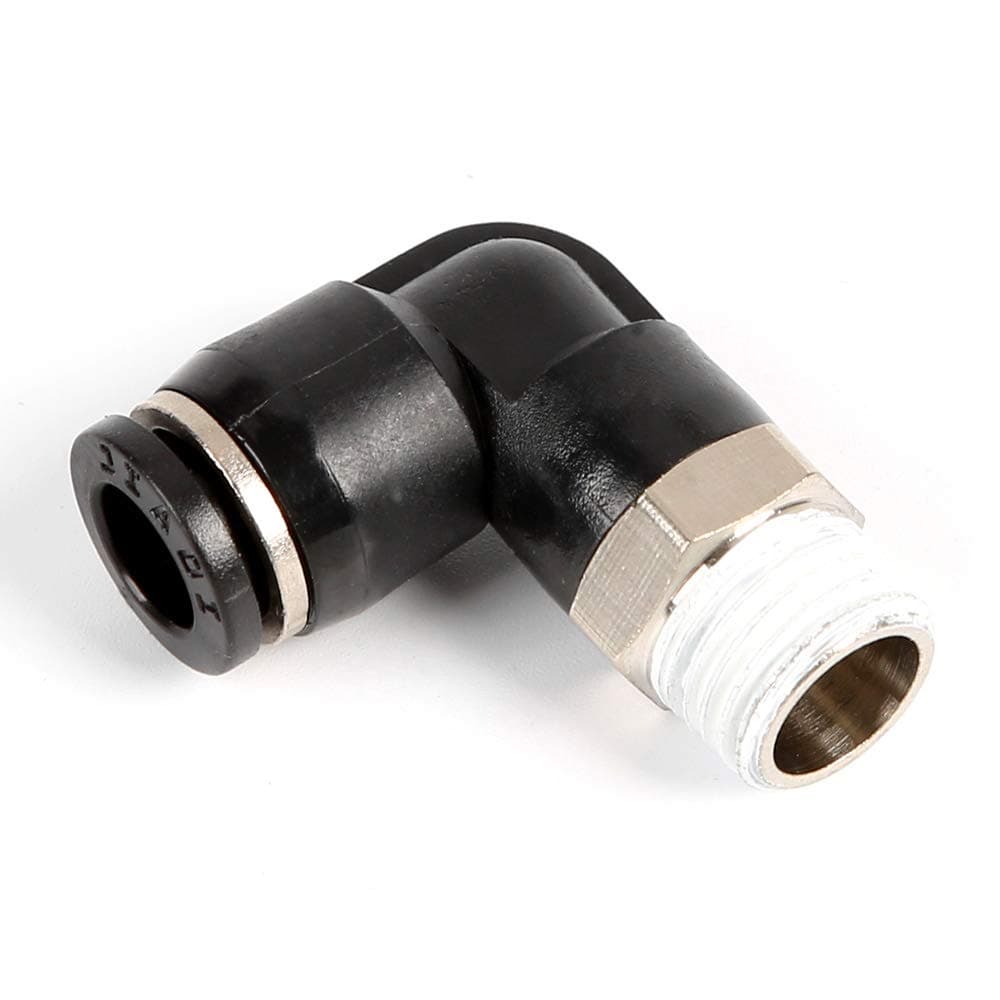 Woljay PL16-06 Push to Connect Tube Pneumatic Male Elbow Straight Fitting - 16mm Tube OD x 3/4" NPT Thread Pack of 1