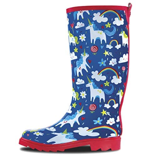 LONECONE Women's Rain Boots - Tall Rain Boots for Women in Cute Patterns with Matte or Glossy Finish, Moroccan Horses (Original Gloss), 7