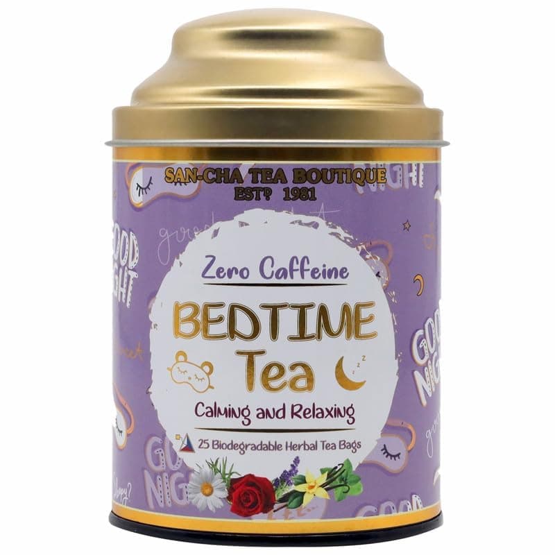 Sancha Tea Boutique Bedtime Tea | Caffeine-Free Herbal Tisane | 25 Pyramid Bags | Blend of Vanilla, Lavender, Chamomile & Rose | Supports Sleep