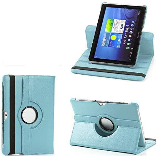 Galaxy Tab 2 10.1 Case, PT Rotating Stand Case For Samsung Galaxy Tab 2 10.1 P5100 P7510 Tablet [Auto Sleep/Wake] - Skyblue