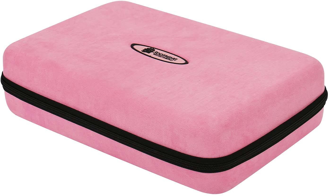 Essential Oils Carrying Case for 5ml, 10ml and 15ml Bottles - Hard Shell Exterior Storage Organizer Holds doTerra and endless others by Soothing Wellness Essentials (Pink Suede, 77 Oils)