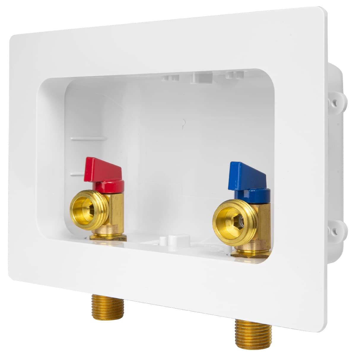 EFIELD Premium Washing Machine (Laundry) Outlet Box with Center Drain, 1/2 inch Sweat MIP x 3/4 inch MHT Connection, White (Standard),(WM029)