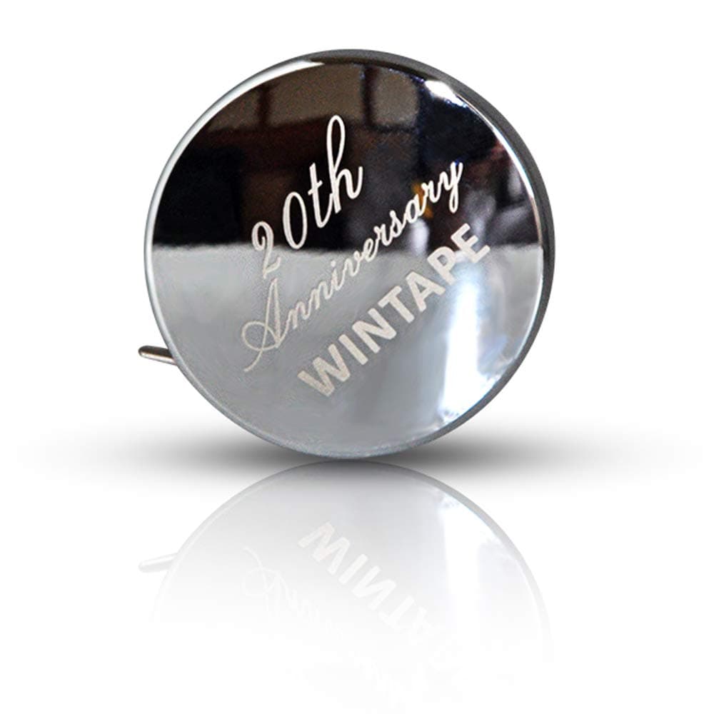 Wintape 20th Anniversary Especial Mini Silver Circular Stainless Steel Tape Measure, 2 Meters / 6 Feet