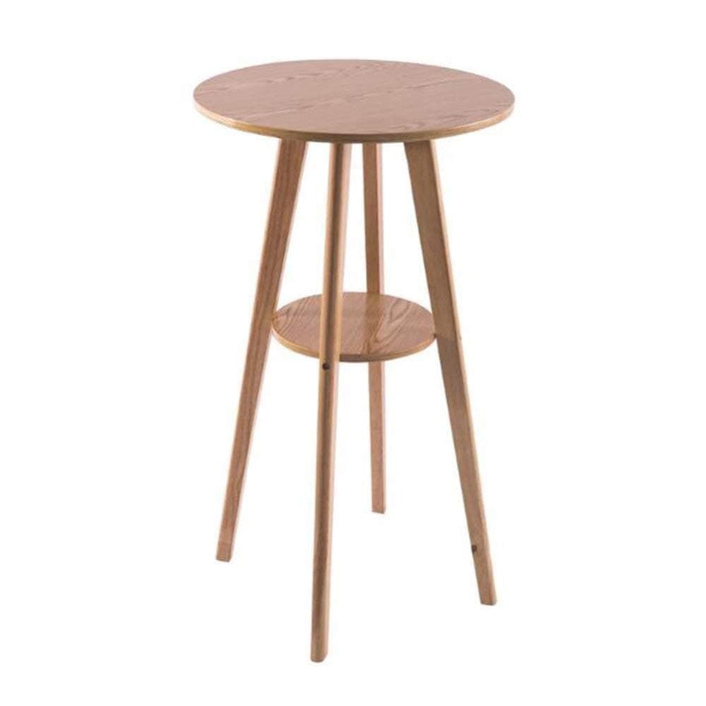 LXYFC Tables Bistro Bar Round Rubber wood Dining 60cm with Rubber Pads Kitchen Breakfast (Color : Brown)