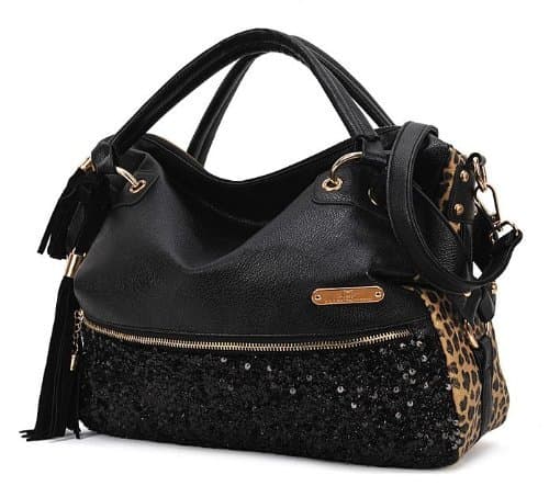 Elegant Style Leopard Print Paillette Women's Handbag Casual All-match