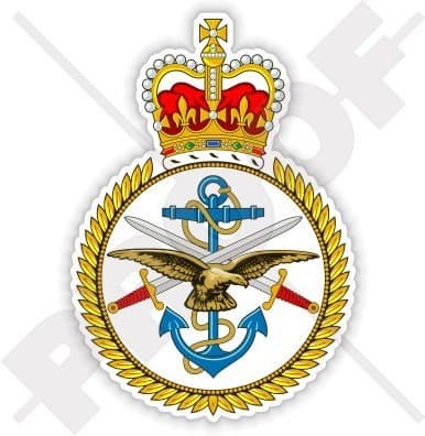 British Armed Forces TriService Badge United Kingdom 4" (100mm) Vinyl Bumper Sticker, Decal