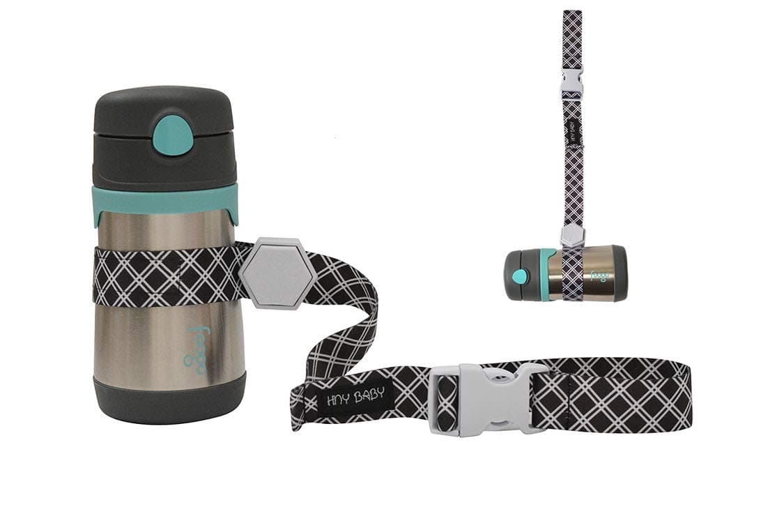HnyBaby Sippy Cup Straps for Baby Bottle Toy Leash 4 Pack for Stroller High Chair Strap (Black)