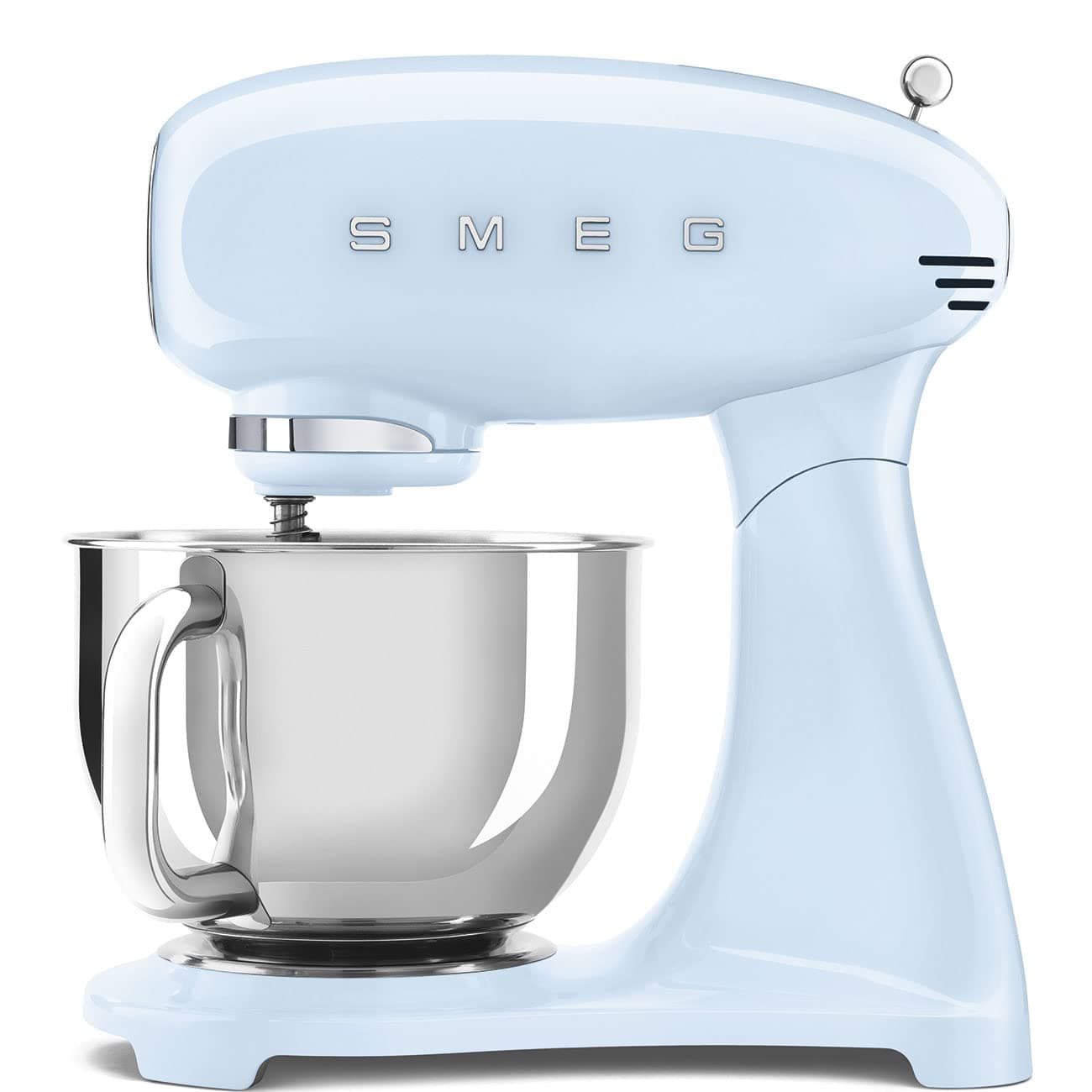 Smeg SMF03PBUK Full Colour Stand Mixer, 50's Style, 10 Speed Settings, 800W, Pastel Blue