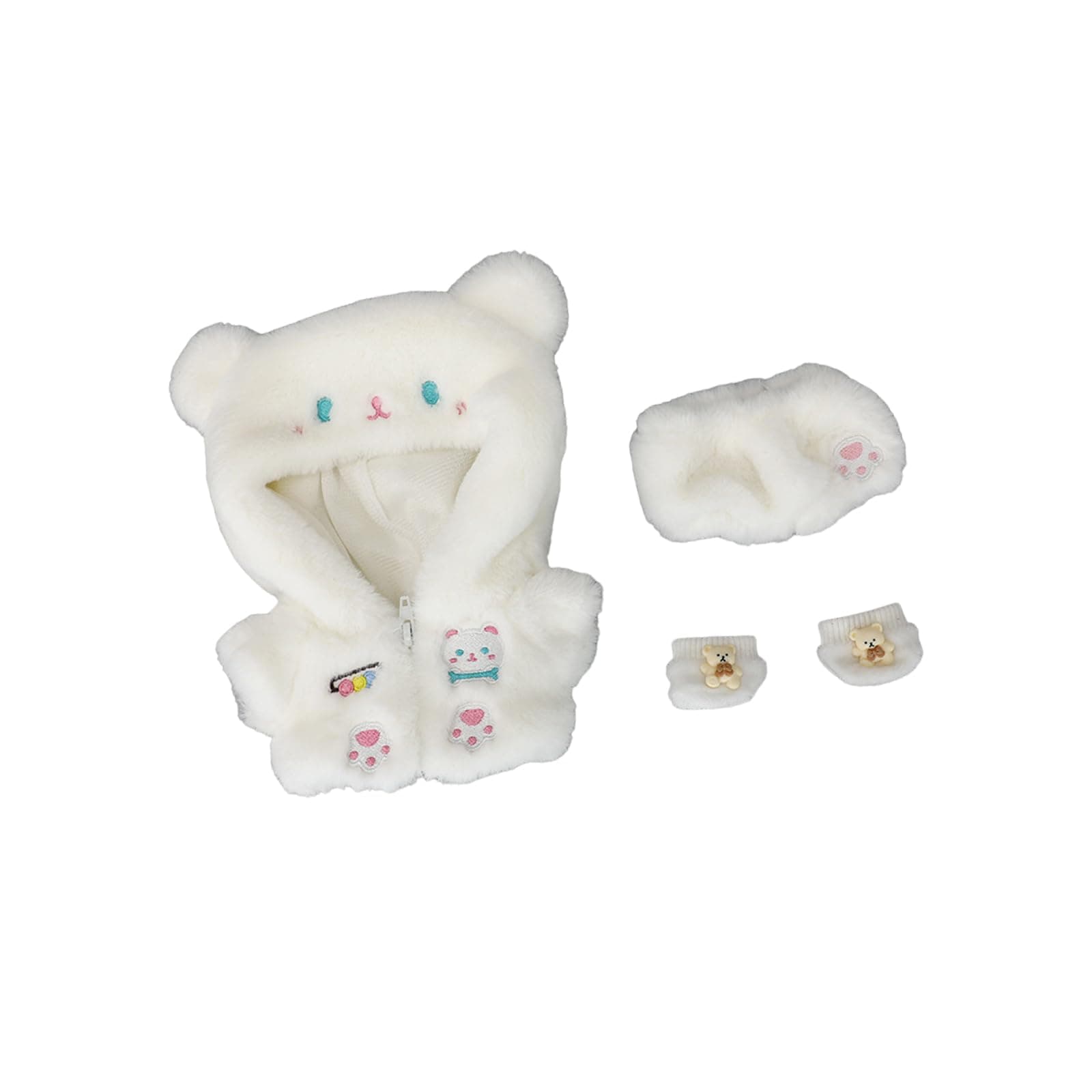 CALEMBOU 20cm Plush Doll Clothes, Anime Plushie Outfit Suit Pajamas, 8 inch Cotton Doll Clothes for Dolls Stuffed Animals (WhiteBearNew Suit)