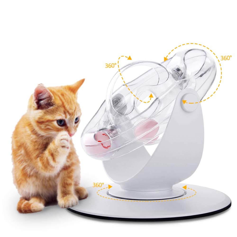Cat Roller Toys 360 Degrees Cat Interactive Toys with Flashing Ball & Catnip Ball Cat Chase Toy Cat Exercise Toy
