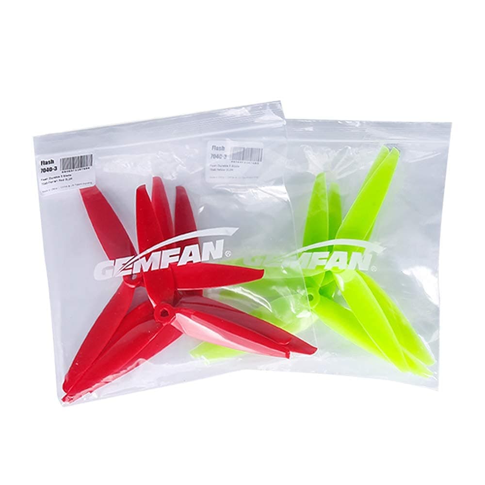 8pcs 3-Blade Props high-Speed Propellers, 7inch 180mm CW CCW for Racing Frame FPV Drone 2206-1500kv Motors,GEMFAN 7040(Yellow and Red)