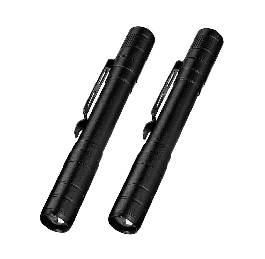 Torch penlight with dual light source, 2 in 1 LED UV and white flashlight, work light detection lamp, AAA battery power supply (battery not included)-2 packs
