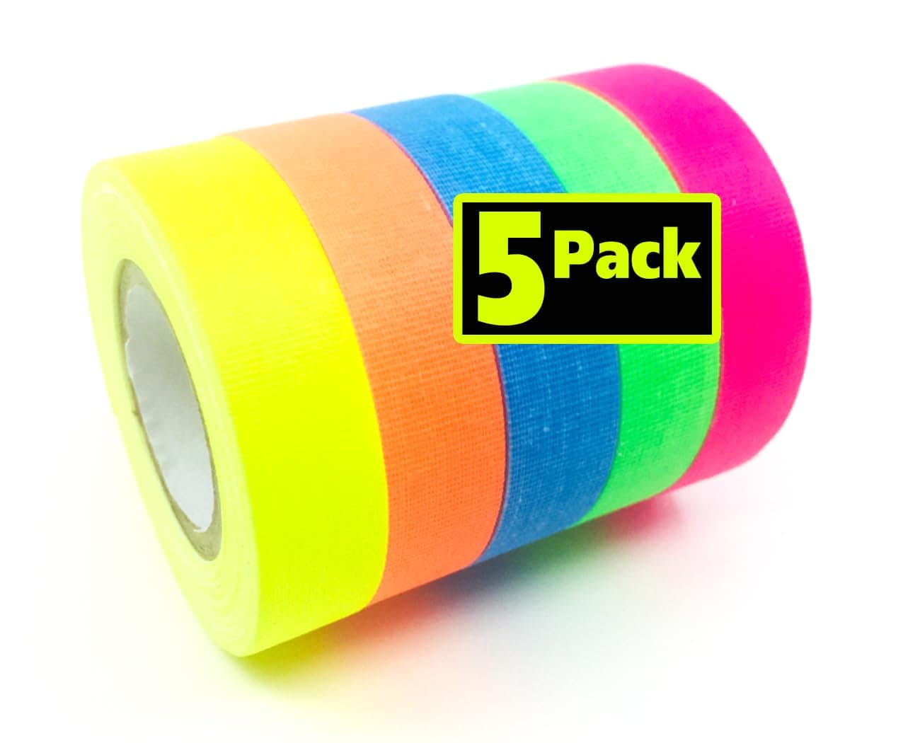 Spike Tape | USA Made Gaffers Tape | 5 Bright Neon Gaffer Tape Colors | No Residue | Marking | Labelling | Weather Resistant | Better Than Duct Tape