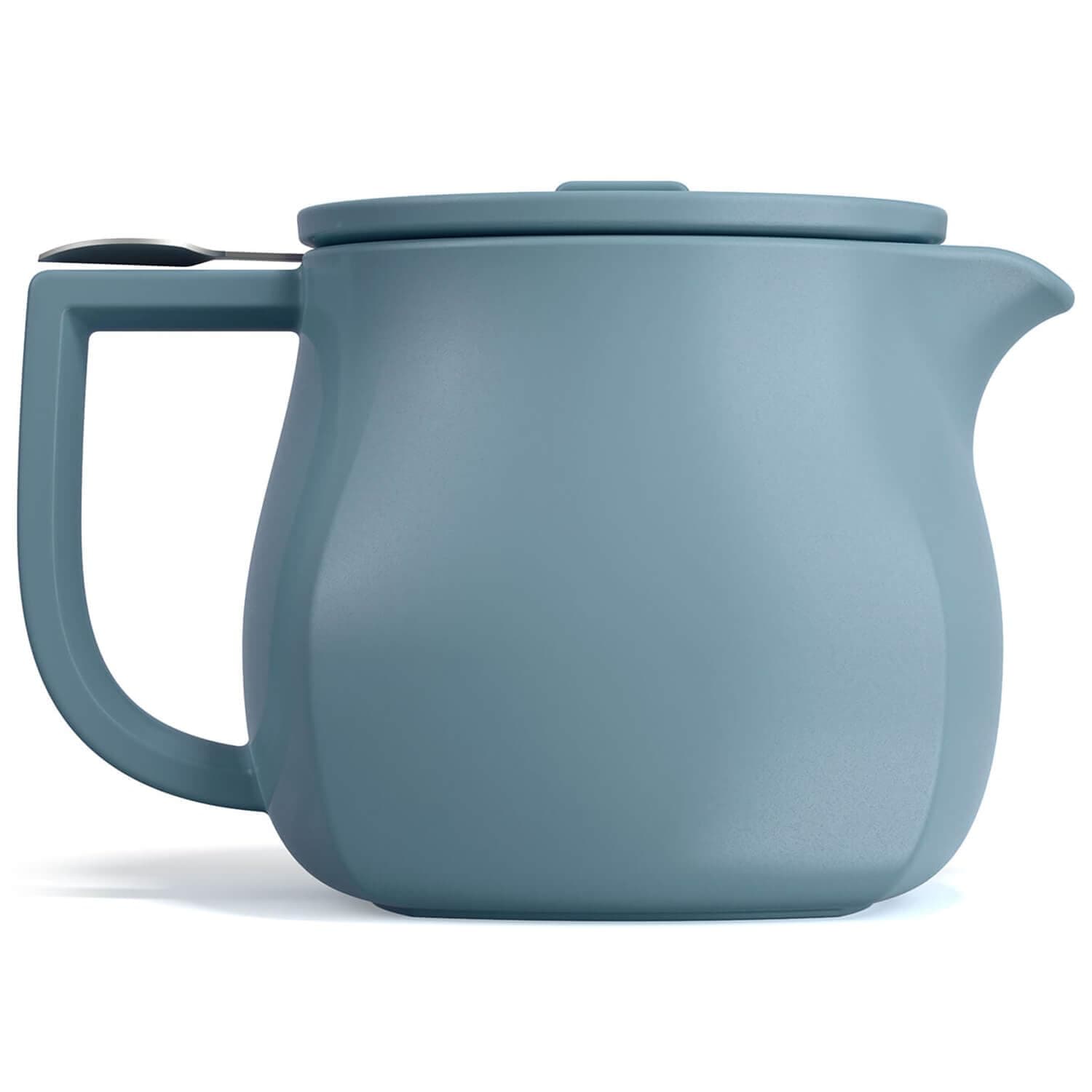 Fiore Ceramic Teapot with Infuser and Lid, Stone Blue, 24 oz. Ceramic Pot for Steeping Loose Leaf Tea, Dishwasher & Microwave Safe