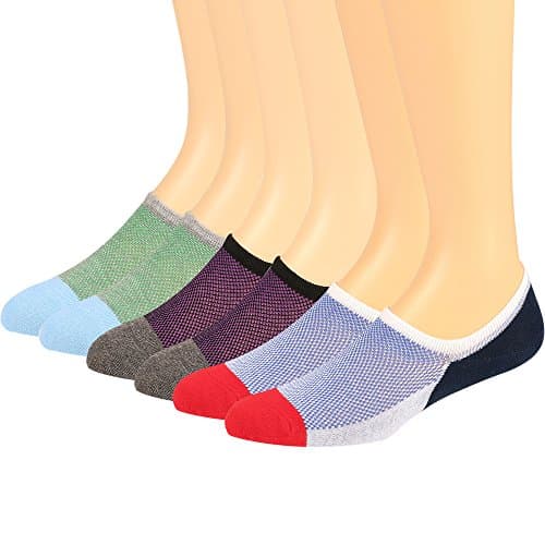 OnceMeet Womens No Show Low Cut Cotton Socks Colorful Soft Comfy Invisible Socks 6Pack