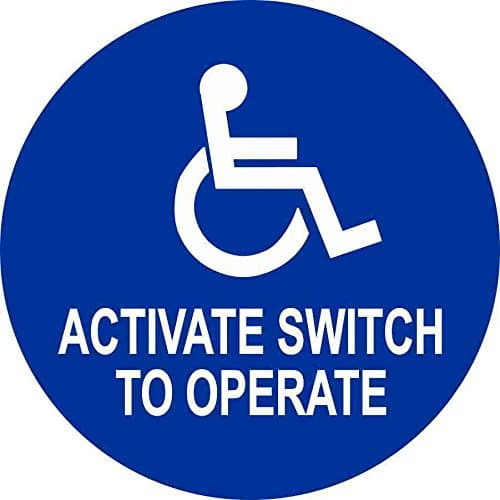 StickerTalk Activate Switch to Operate Handicap Vinyl Sticker, 6 inches by 6 inches