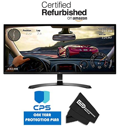 LG 34UM61-P 34" 21:9 UltraWide Full HD IPS Monitor Dual HDMI 2560x1080 Screen Split 2.0 w/ED Bundle - $89 Value (Bundle Includes:1 Year Extended CPS Limited Warranty + ED Cleaning Cloth) - (Certified Refurbished)
