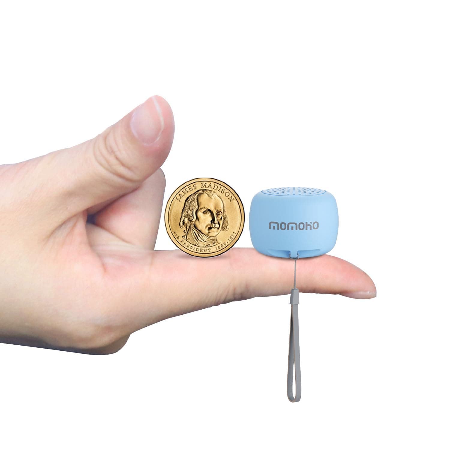 Mini Bluetooth Speaker Small Wireless with Remote Shutter,TWS Pairing, Built-in Mic, Portable Bluetooth Speaker for Outdoor and Indoor (Blue)