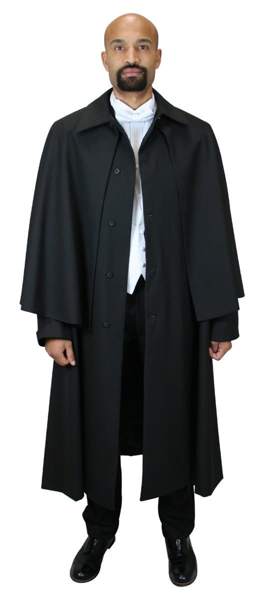 Historical Emporium Men's Wool Blend Inverness Dress Coat