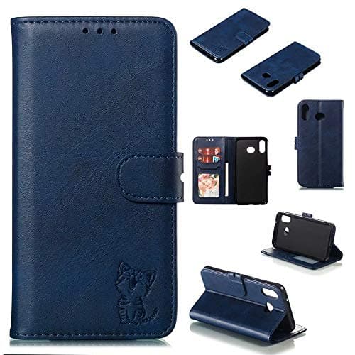 Luckyandery Galaxy A20S Wallet case,Galaxy A20S Wallet Cases for Women, PU Leather Stand Card Slots Money Pocket Samsung Galaxy A20S Wallet Case Cover,Blue