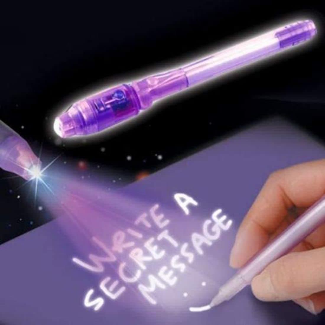 LITTLEMORE-Invisible Ink Magical Spy Pen With Uv-Light,A Secret Information Is Hidden In It Is A Detectives Use Detective Pens For Smart Kids Best For Return Gifts [Pack Of 5],Blue