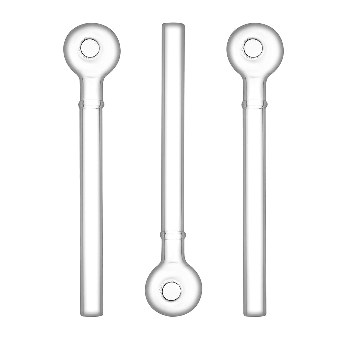 Glass Oil Burning Pipe with Neck, 12.7CM, Borosilicate Glass, Pack of 3
