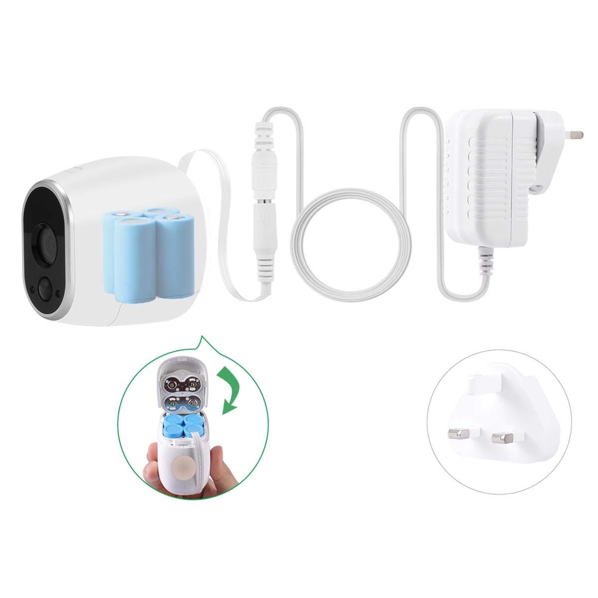 LANMU Power Adapter for Arlo HD Camera, Outdoor Indoor Power Supply Charging Cable Cord Compatible with Arlo HD Security Camera VMC3030(CR123 Lithium Batteries Replacement)