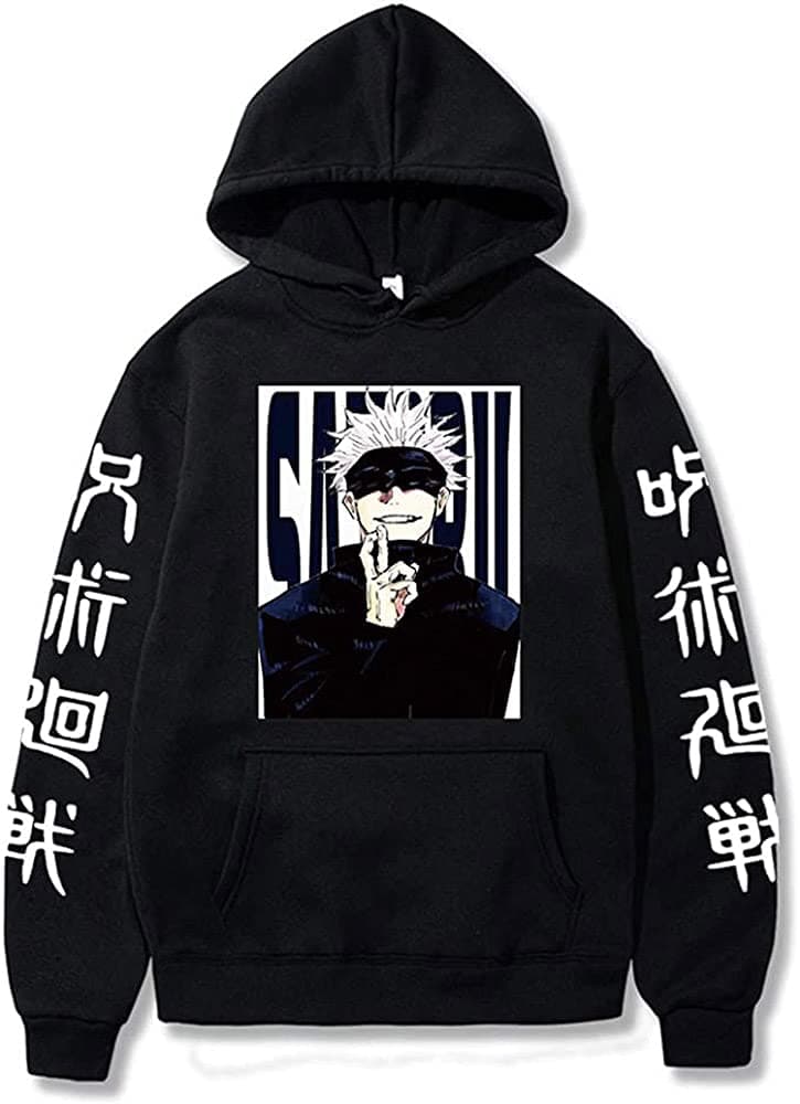 Yanny Jujutsu Kaisen Hoodie Gojo Satoru Cosplay Costume Anime Print Hoodie Pullover Sweatshirt for Women Men